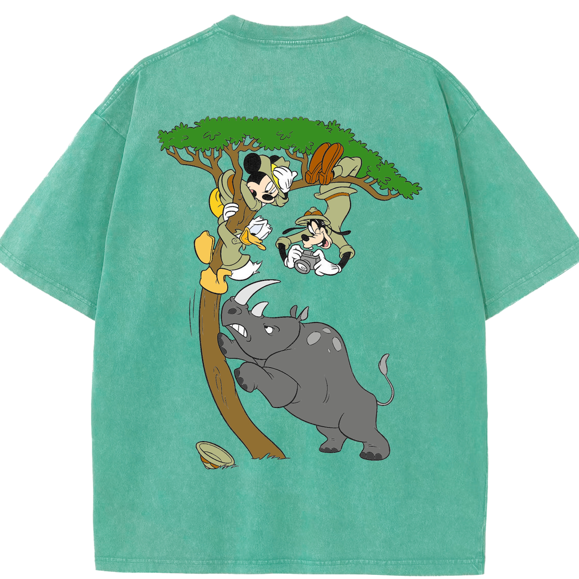 （画像用） ミッキーマウス Mickey Mouse 綿100% ヴィンテージ風 半袖Tシャツ（背面プリント）